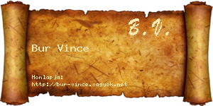 Bur Vince névjegykártya